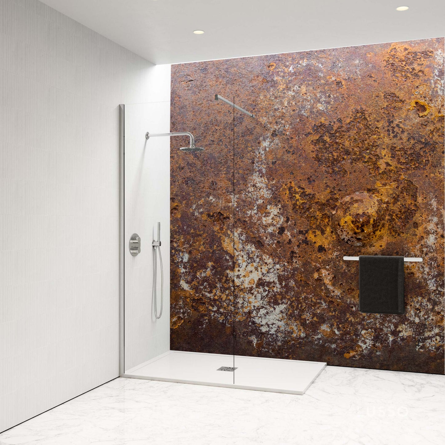 Shower Panel with industrial rust effect