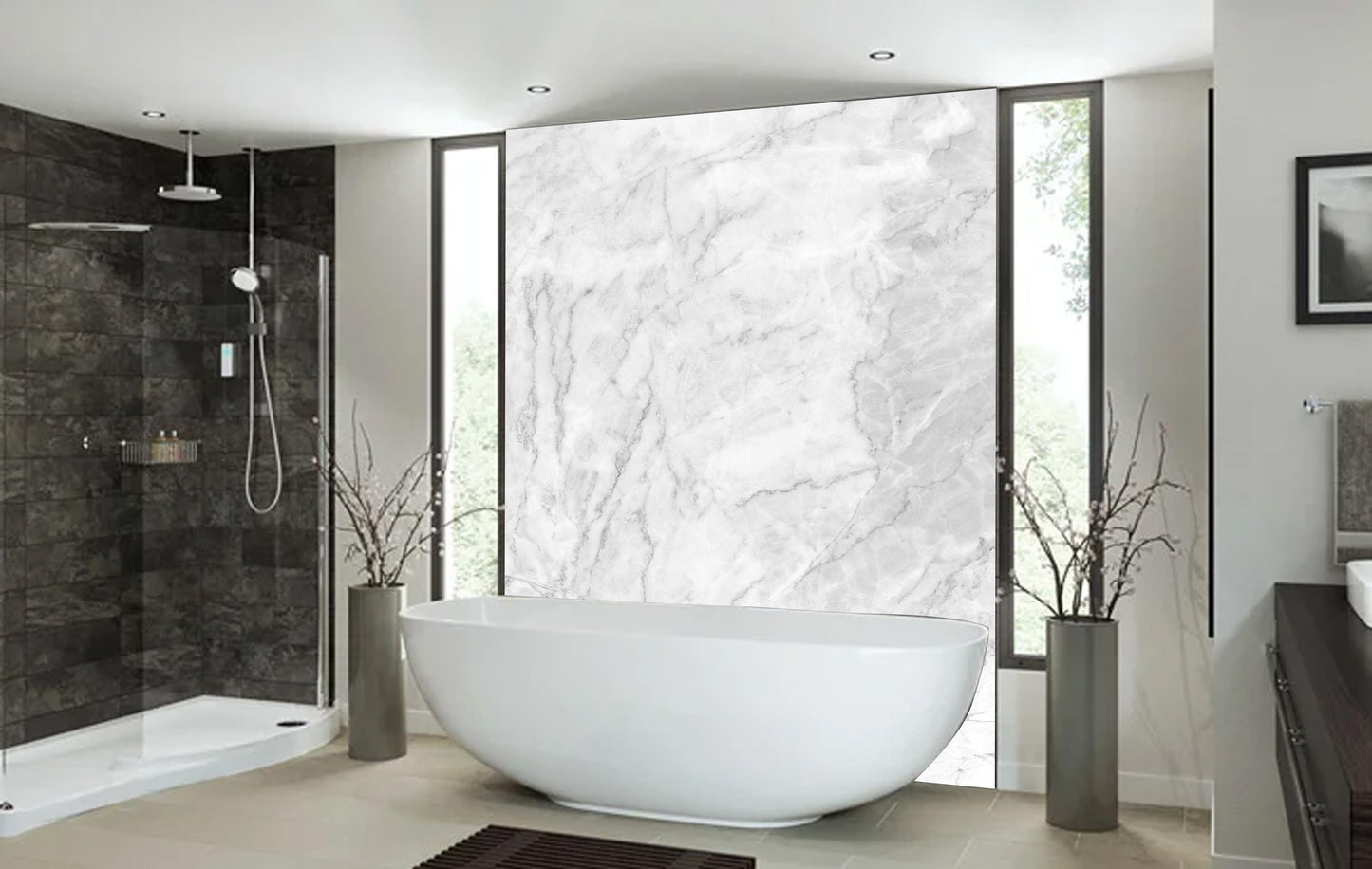 Bathroom Panel with natural marble