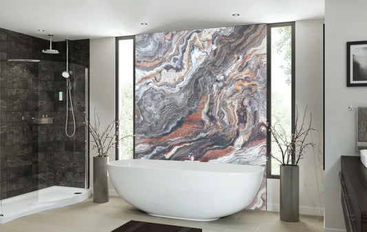 Bathroom Panel with red onyx stone