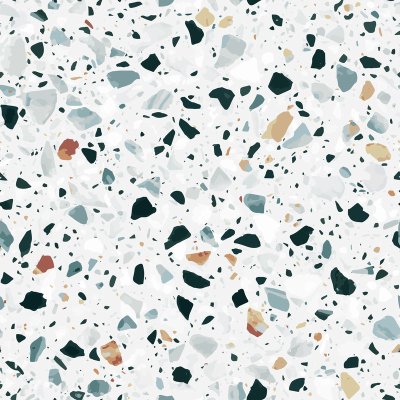 Standard Size Single Shower Panel Blue Terrazzo