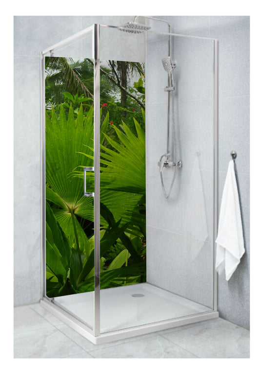 Standard Size Single Shower Panel with Large Green Fern