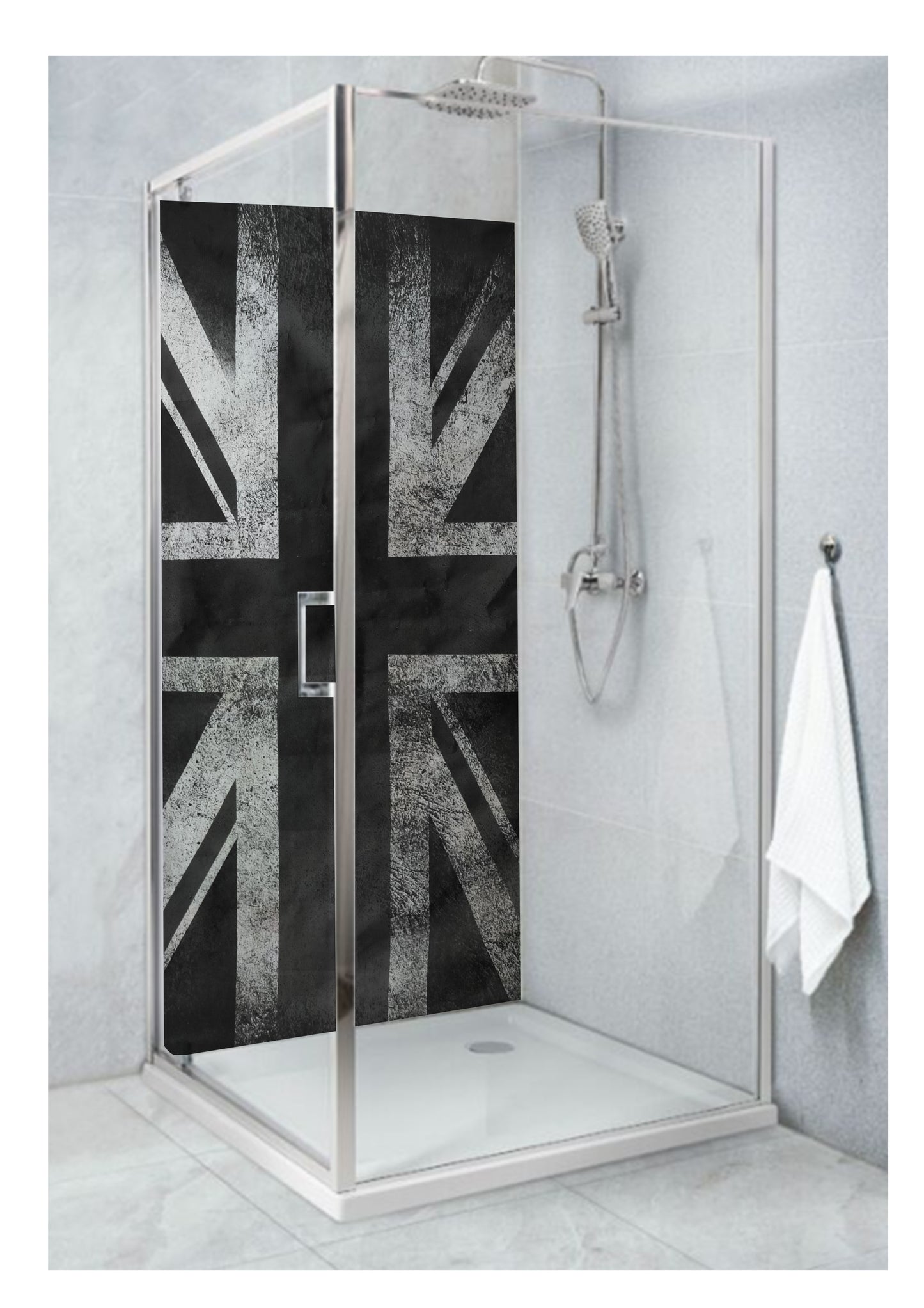 Standard Size Single Shower Panel with Grunge Union Jack
