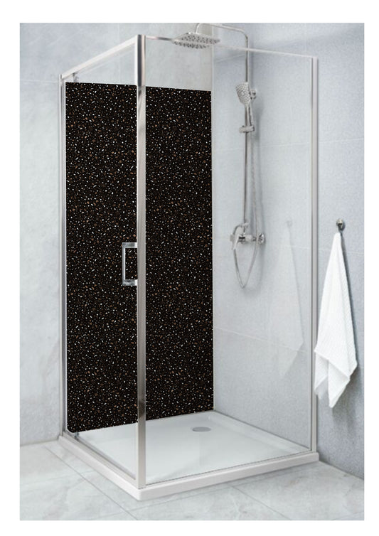 Standard Size Single Shower Panel Dark Terrazzo