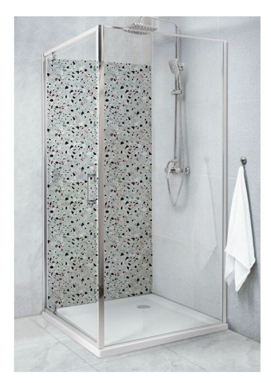 Standard Size Single Shower Panel Grey Terrazzo