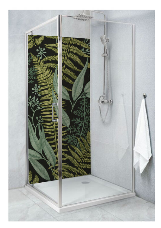 Standard Size Single Shower Panel with Large Jungle Leaf
