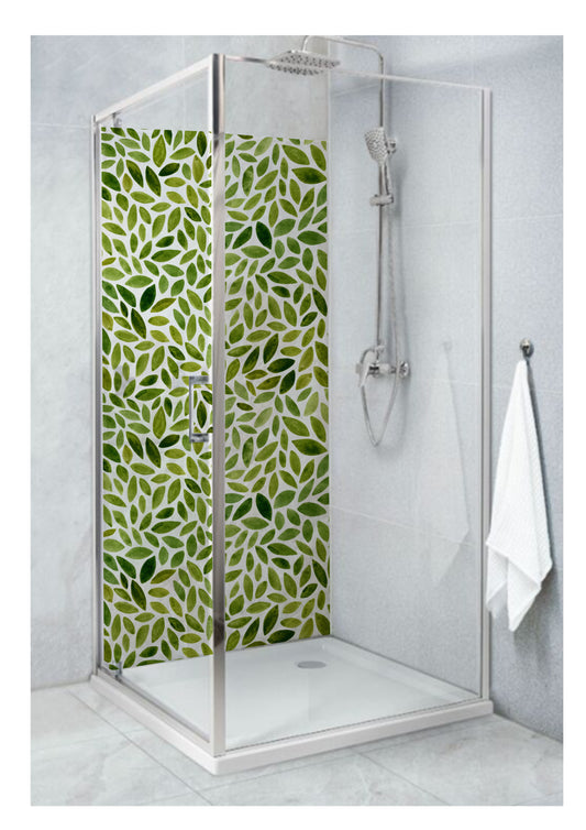 Standard Size Single Shower Panel with Light Green Leaves