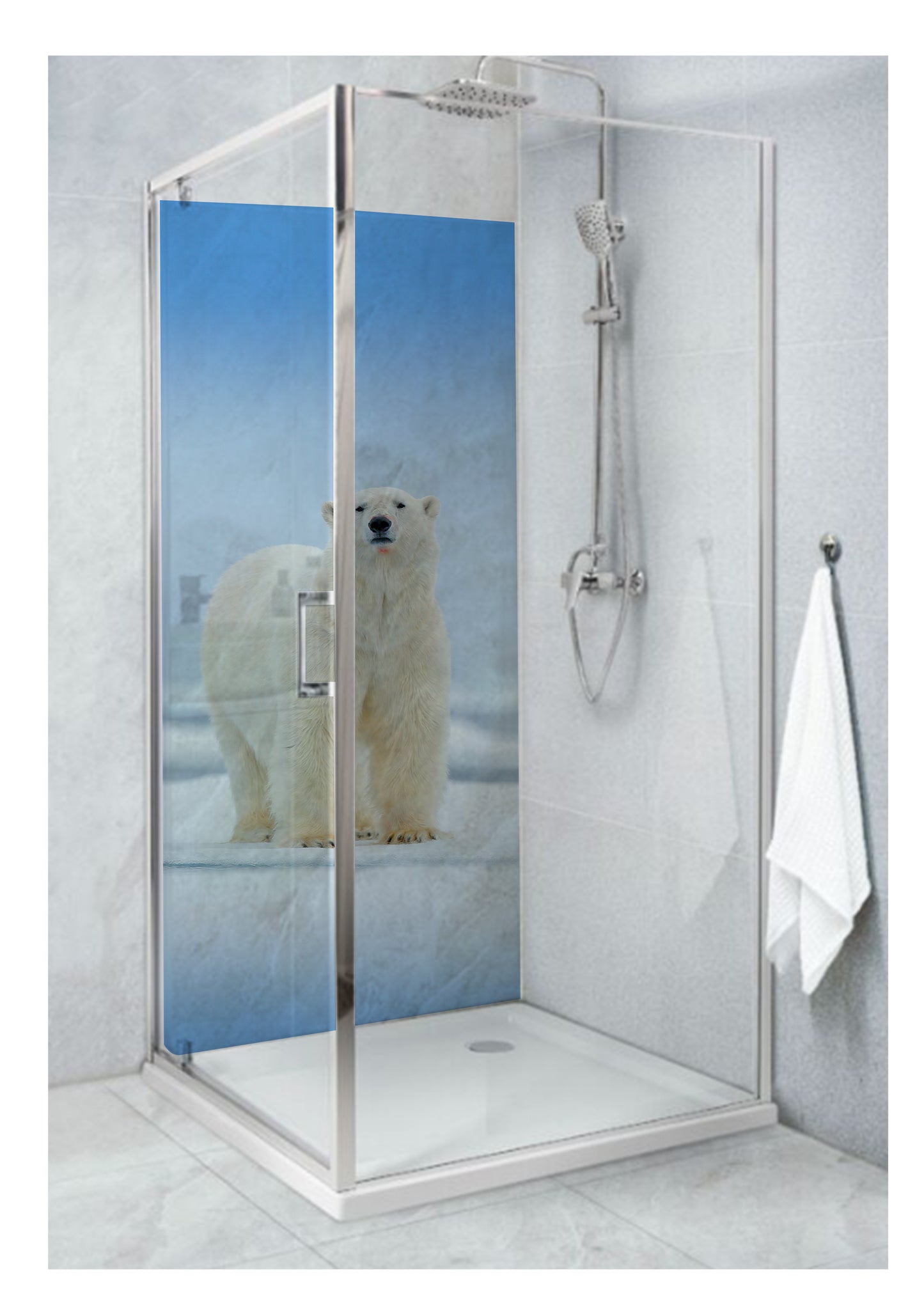 Standard Size Single Shower Panel with Polar Bear