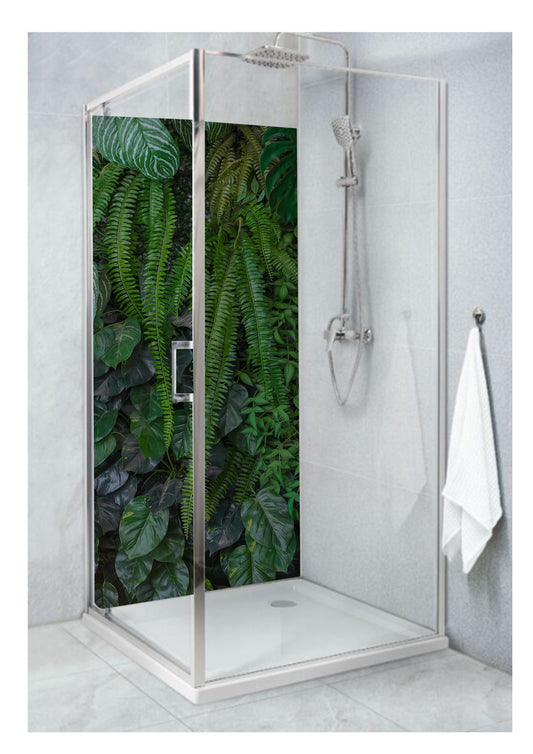 Standard Size Single Shower Panel with Rainforest Foliage