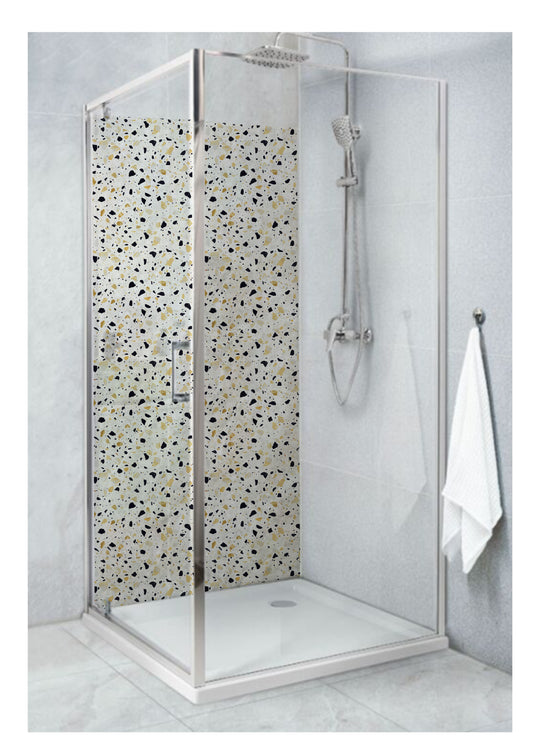 Standard Size Single Shower Panel Yellow Terrazo