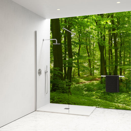Shower Panel with forest and small path