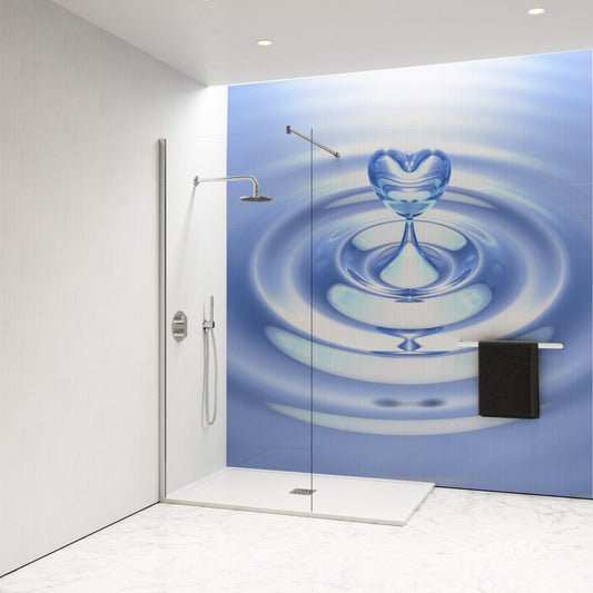 Shower Panel with heart shape water drop