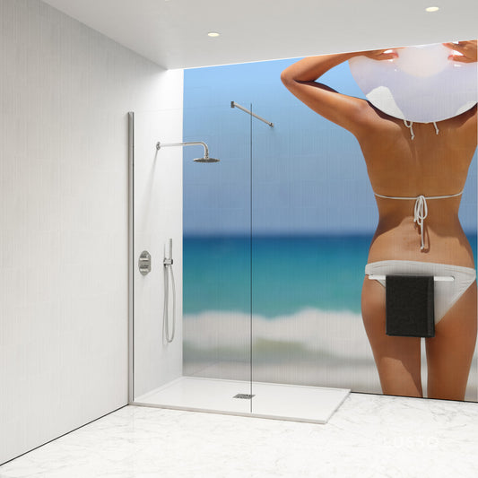 Shower Panel with lady on a beach