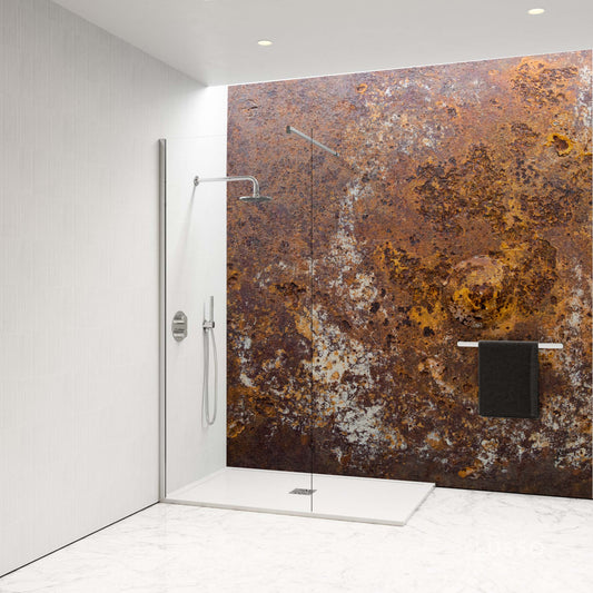 Shower Panel with industrial rust effect