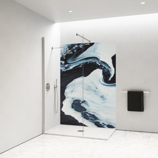 Standard Size Single Shower Panel with Ocean Swirls