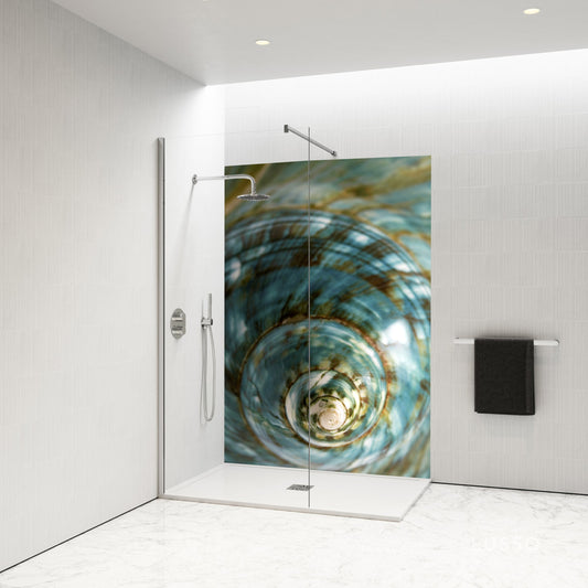 Standard Size Single Shower Panel with Blue Shell