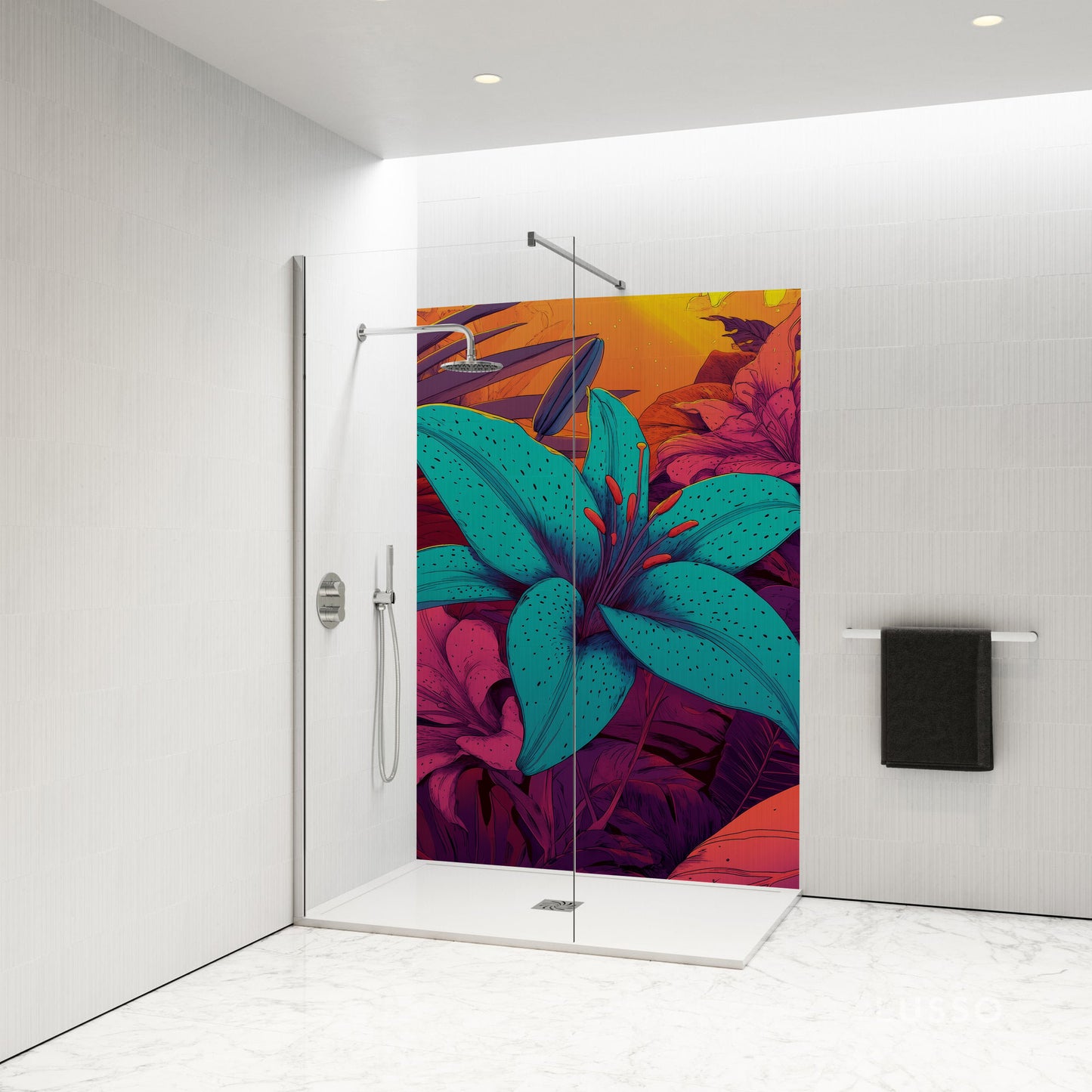 Standard Size Single Shower Panel with Big Flower