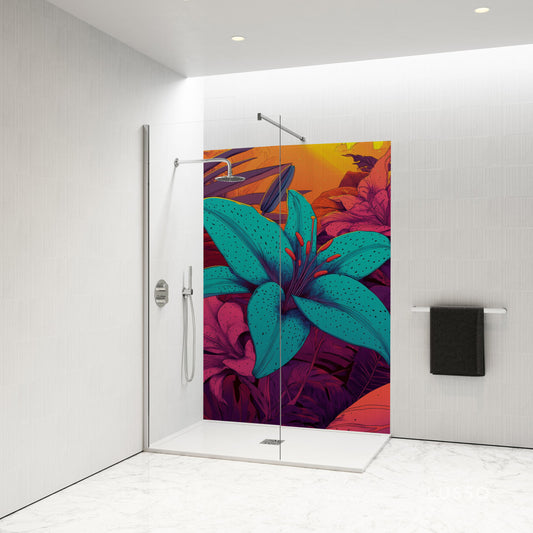 Standard Size Single Shower Panel with Big Flower