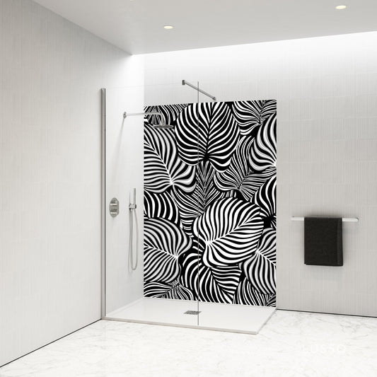Standard Size Single Shower Panel with Botanical Swirls