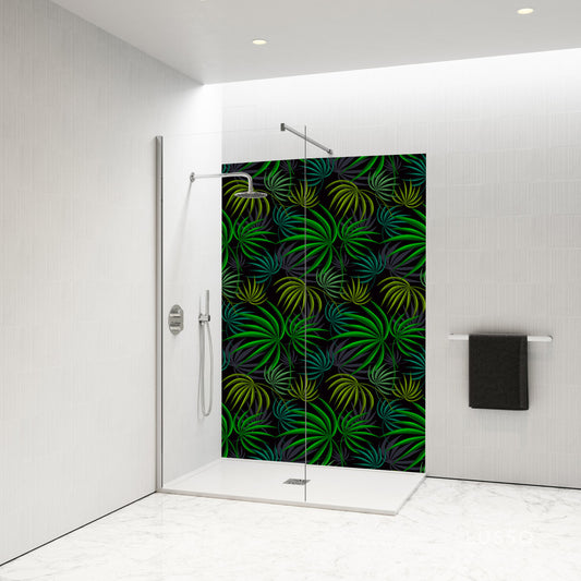 Standard Size Single Shower Panel with Bright Ferns