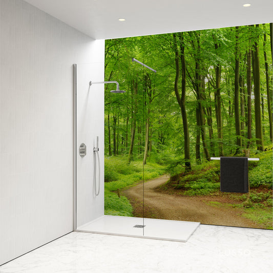 Shower Panel with gravel path