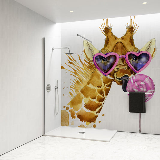 Shower Panel with giraffe and lollypop